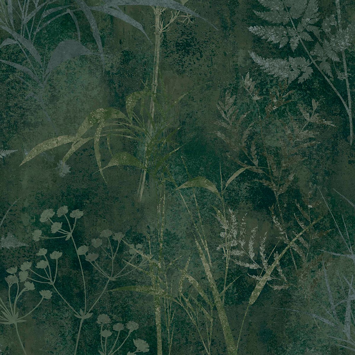Papier peint Restore Emerald vert, beige fumé, GRAHAM ET BROWN