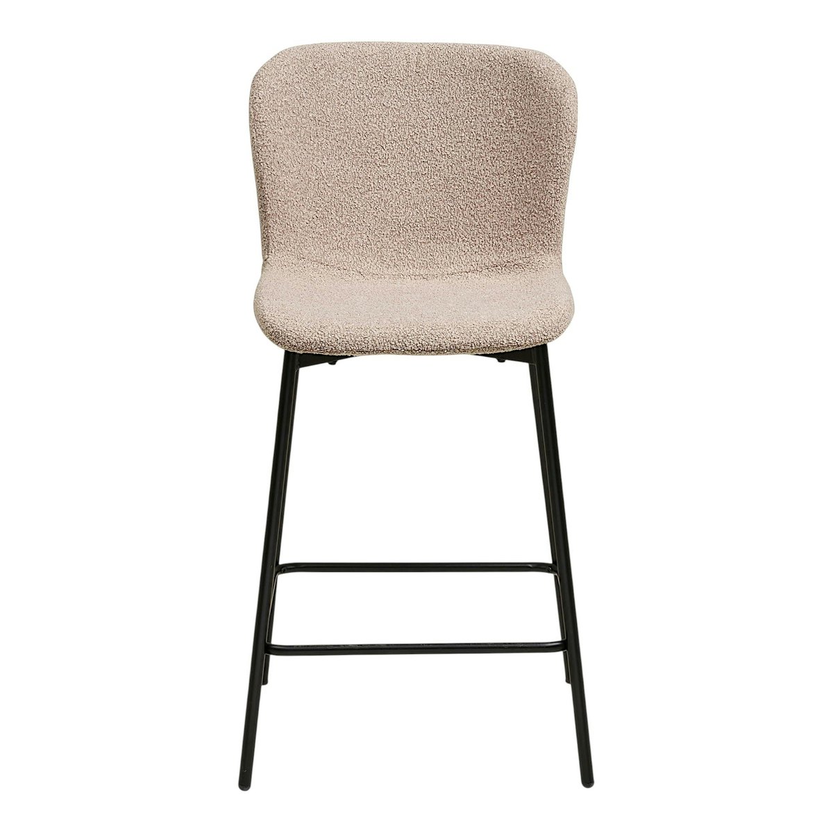 Chaise de bar en tissu bouclette (lot de 2) BERLIN beige, PIER IMPORT