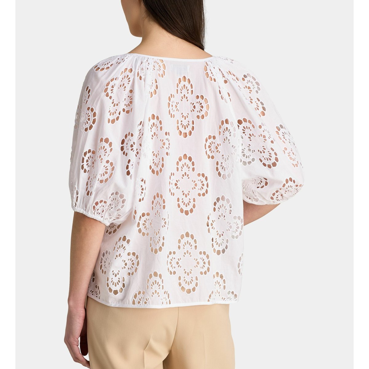 Top clara broderie anglaise coton bio blanc, GALERIES LAFAYETTE