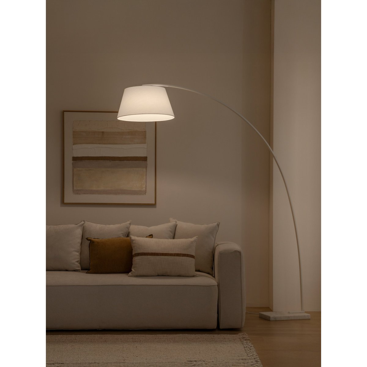 Lampe sur pied Métal - ARCH blanc, KENAY