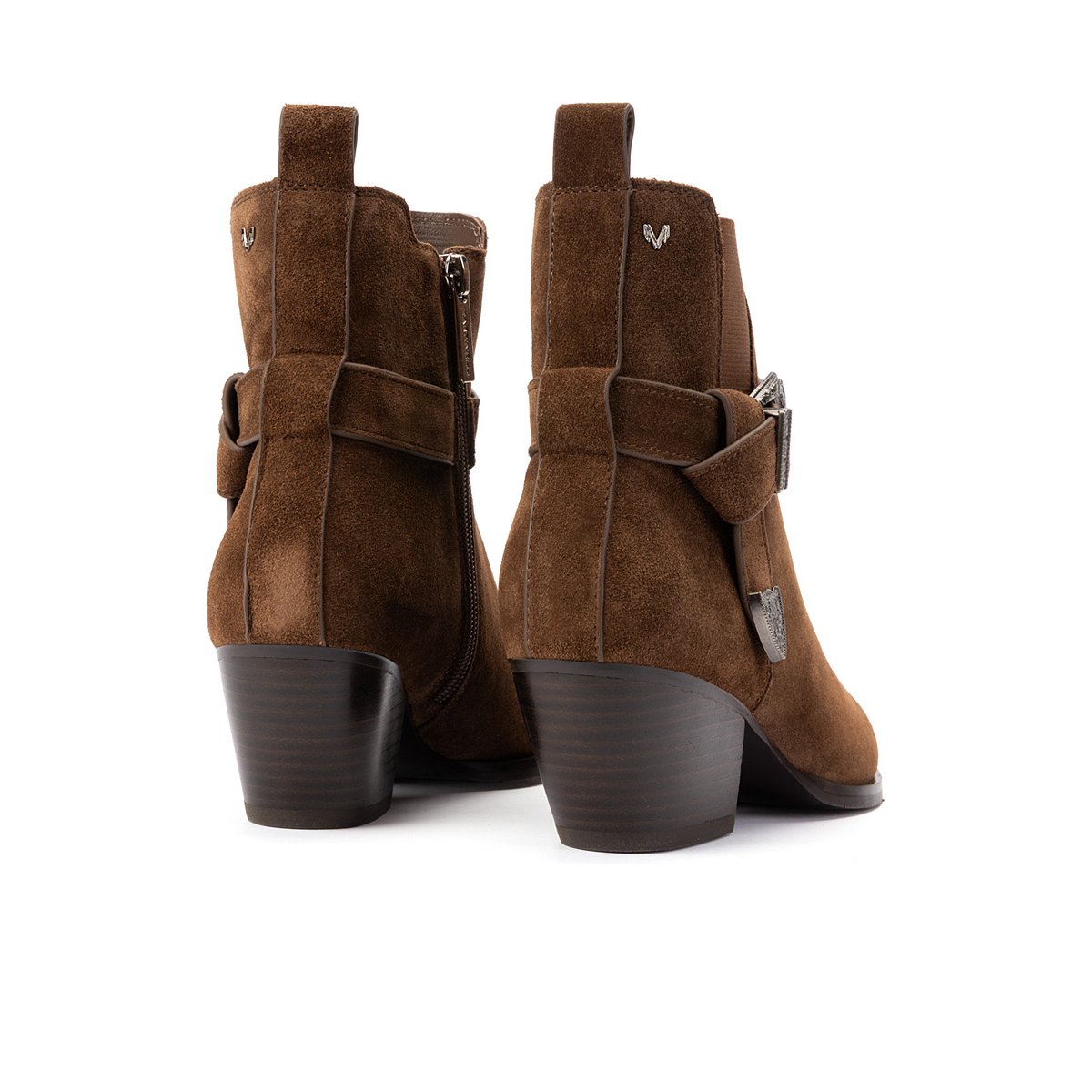 Bottines à talon cuir Jeanne tabaco, MARTINELLI