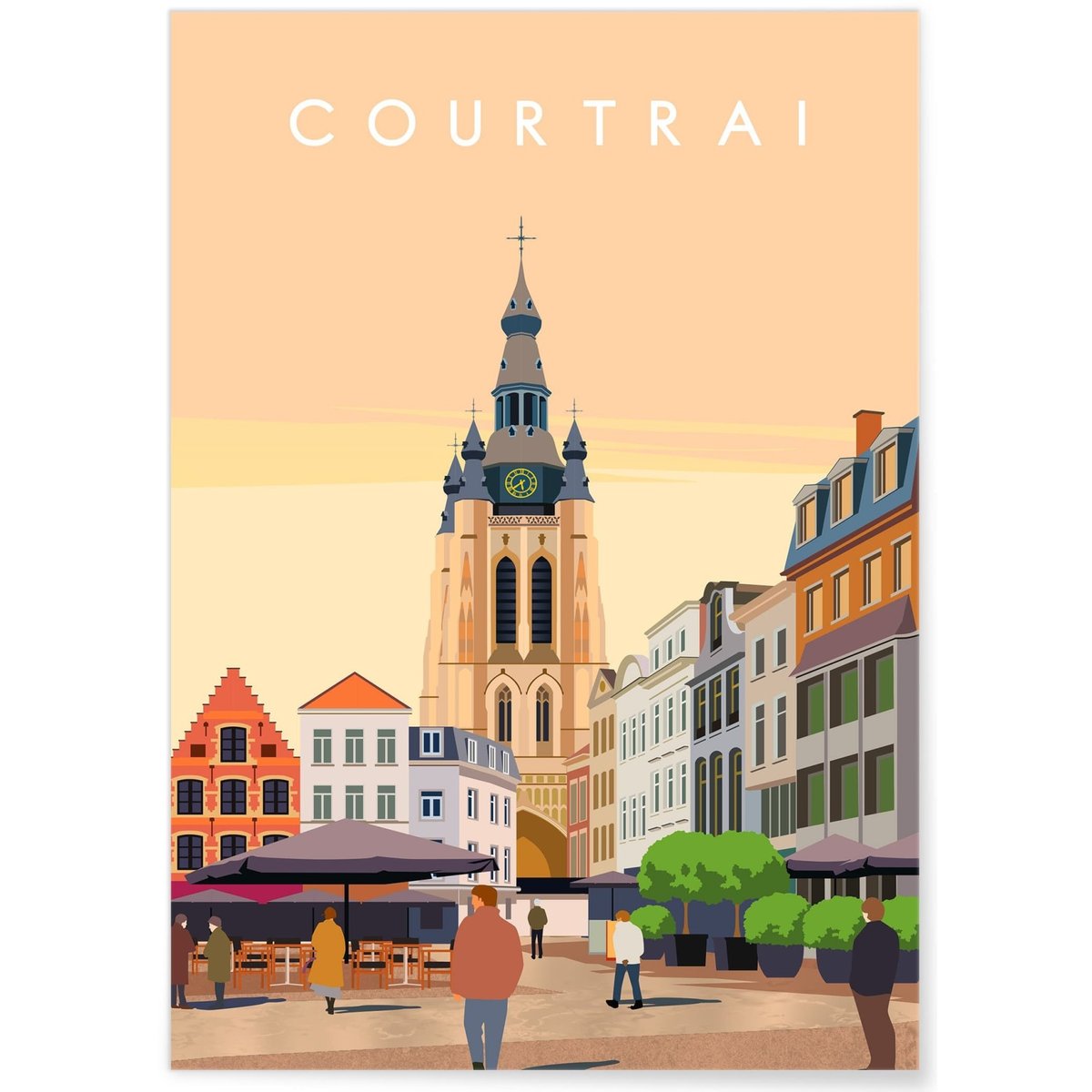 Affiche ville Courtrai blanc, L'AFFICHERIE