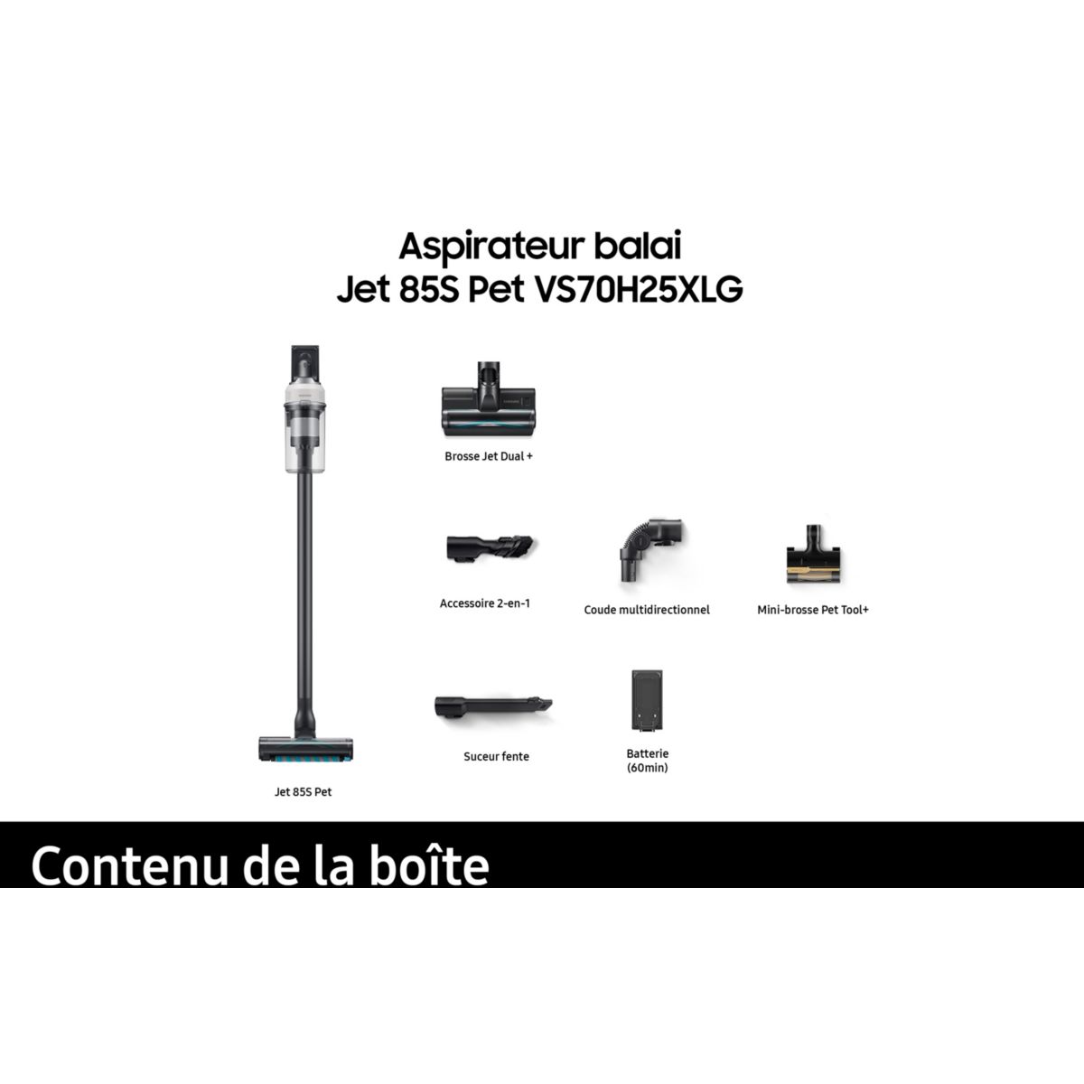 Aspirateur balai Jet 85S Pet VS70H25XLG/WD couleur unique, SAMSUNG