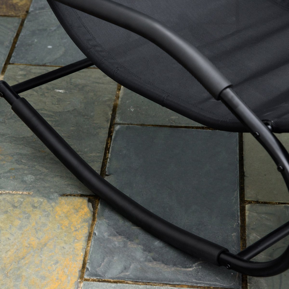 Fauteuil à bascule Textilène Noir noir, OUTSUNNY