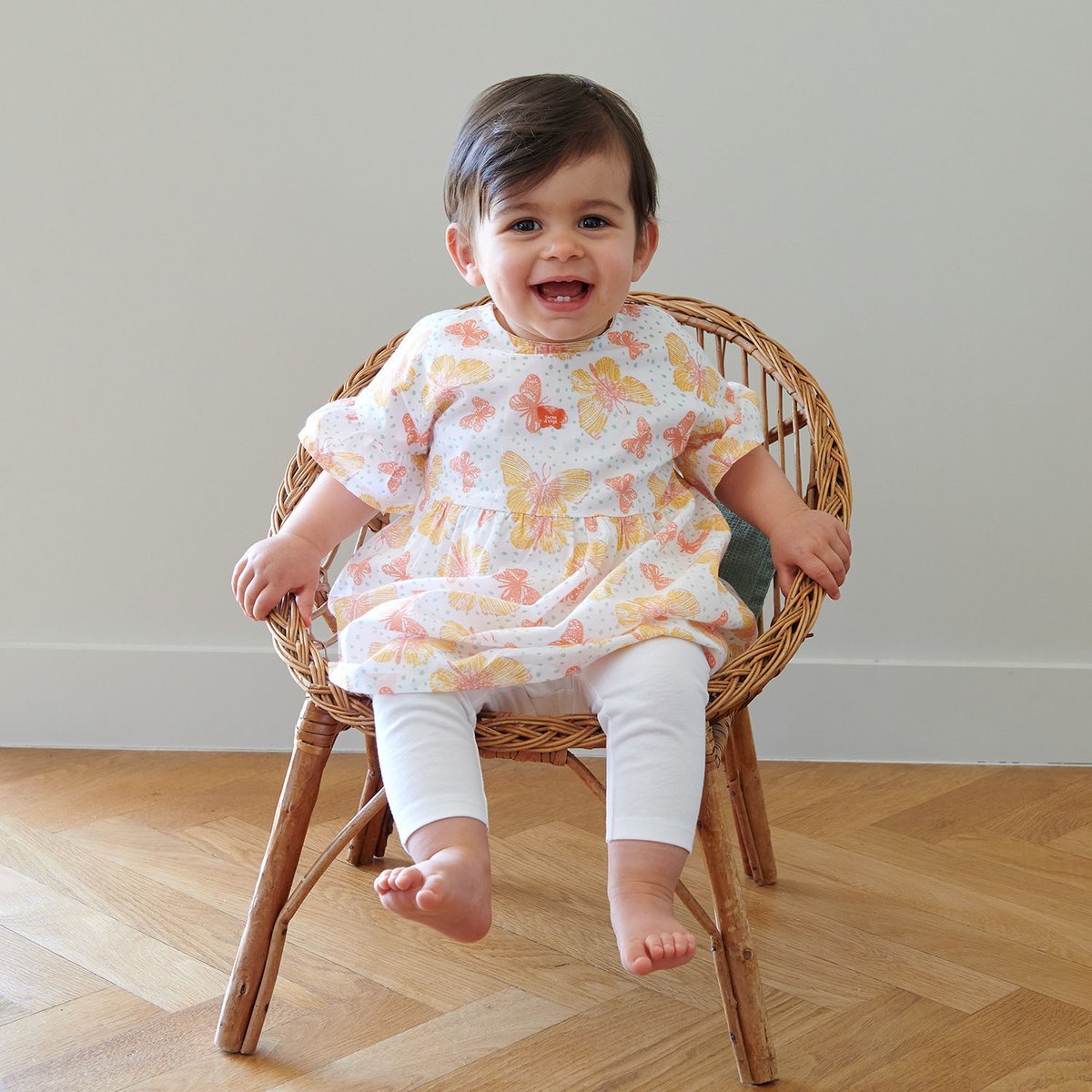 Robe legging bandeau gisele voile bebe blanc, SUCRE D'ORGE