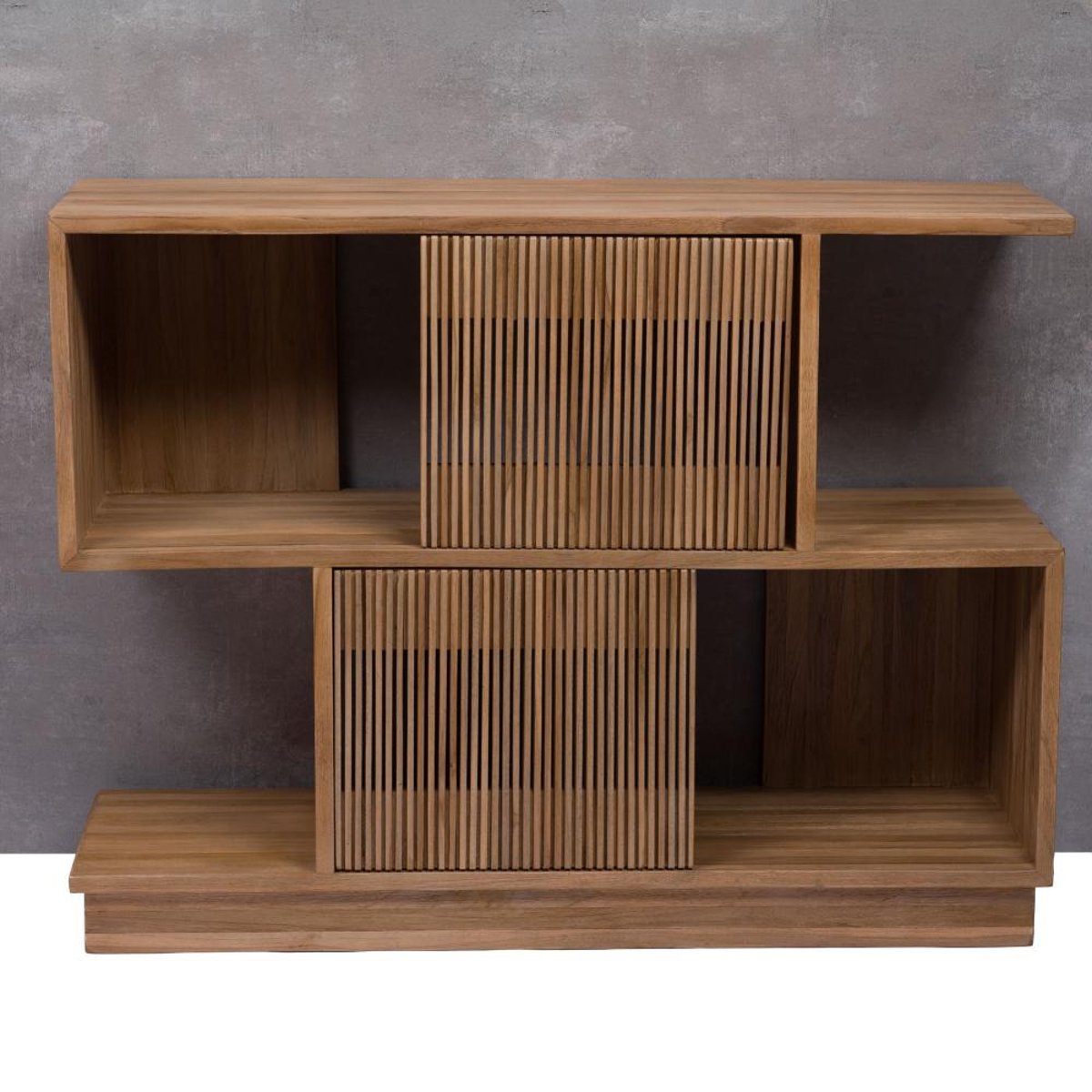 Console à portes coulissantes en teck L116 cm Calopsite marron, AMADEUS