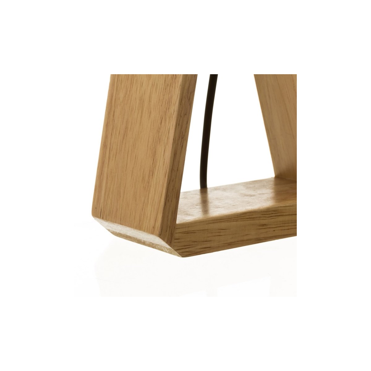 Lampe à Poser Triangle Bois et Abat-jour Blanc - Hauteur 41cm blanc, WADIGA