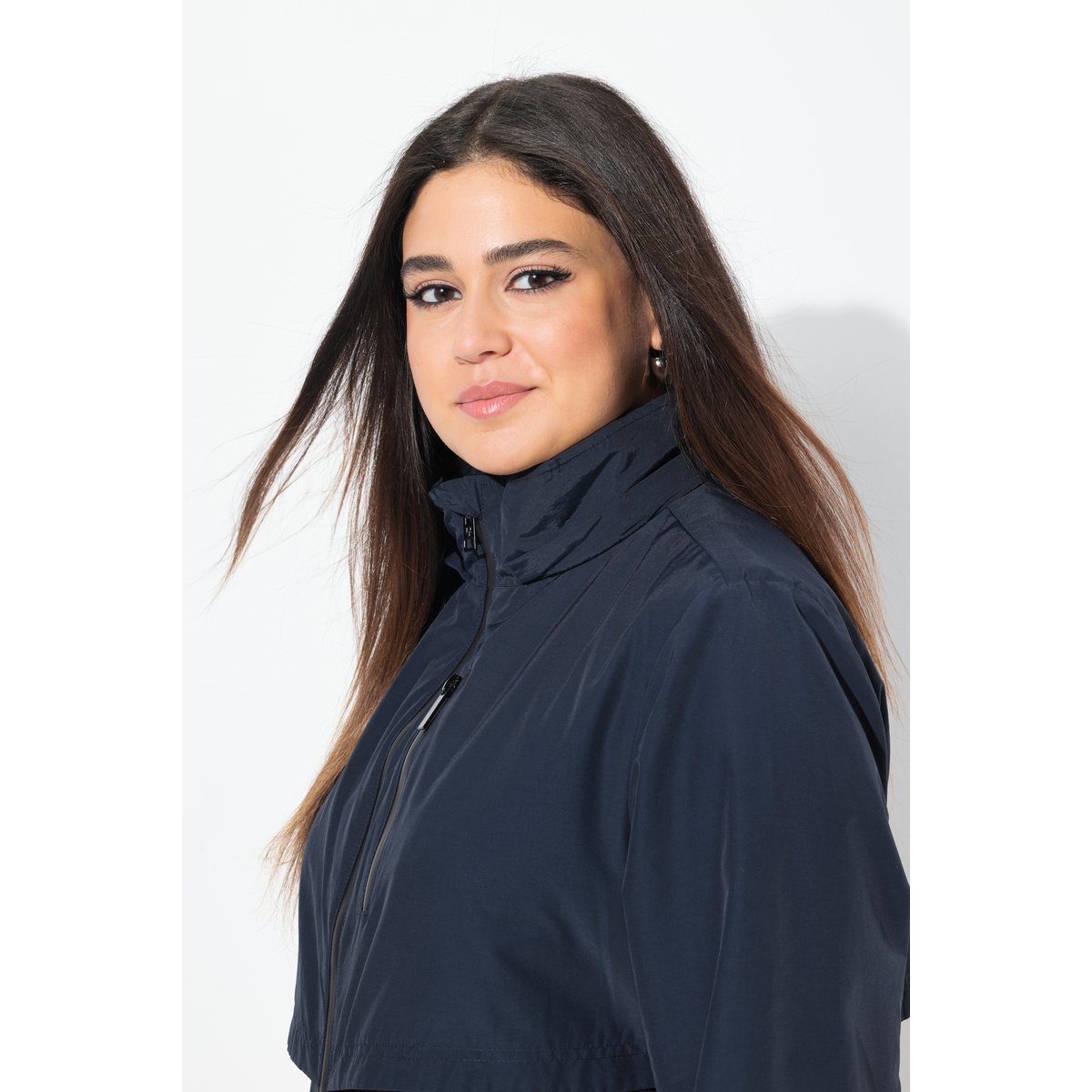 Parka à capuche. Fentes latérales zippées. marine, ULLA POPKEN