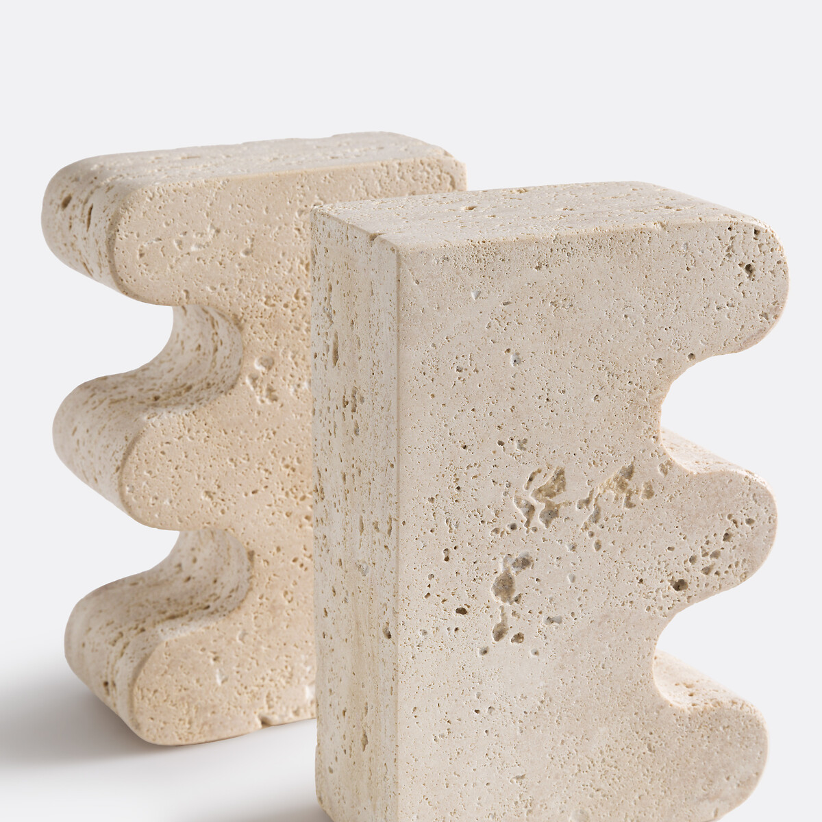 Set of 2 Tavla Travertine Book Ends travertine, LA REDOUTE INTERIEURS