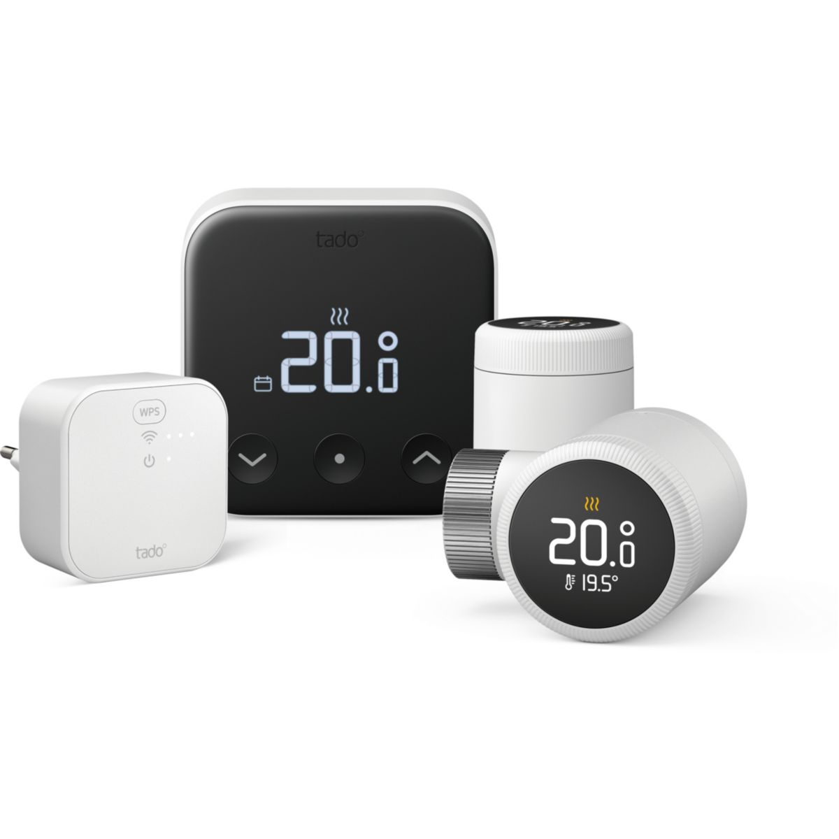 Thermostat connecté Kit X filaire et 2 têtes X couleur unique, TADO