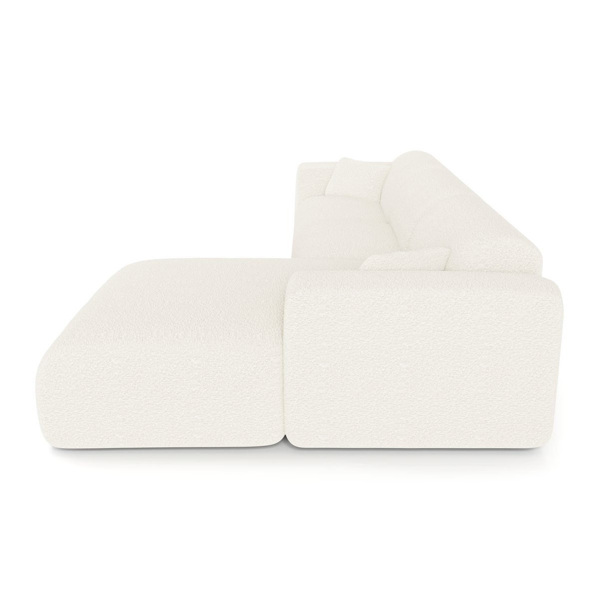 Canapé d'angle en tissu bouclette MYRA crème, SIA HOME