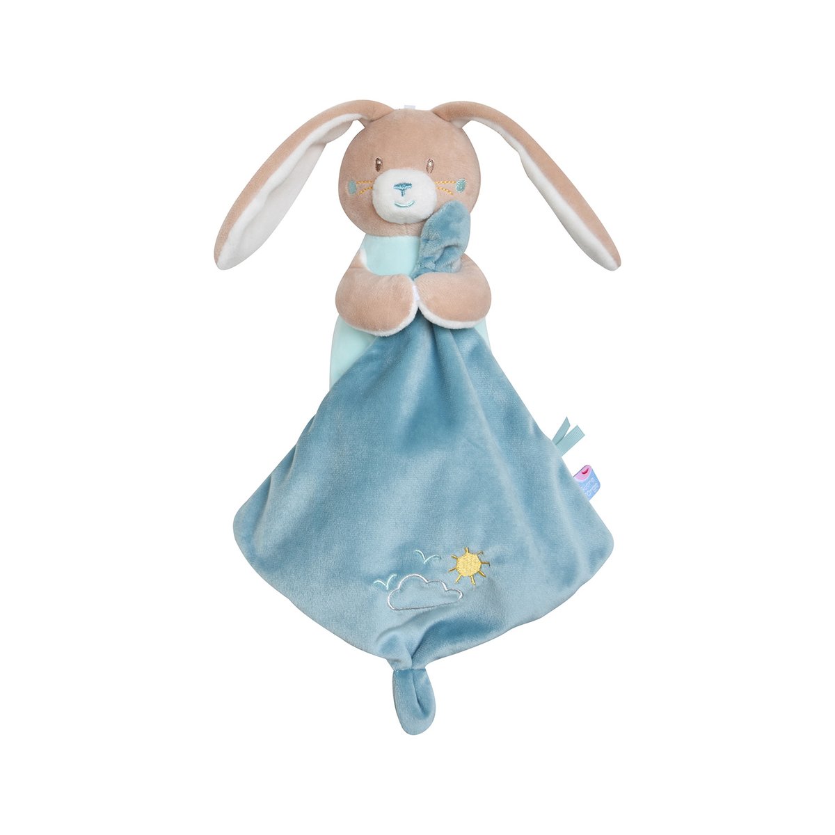 Doudou mouchoir xl lapin velours doux vert, SUCRE D'ORGE