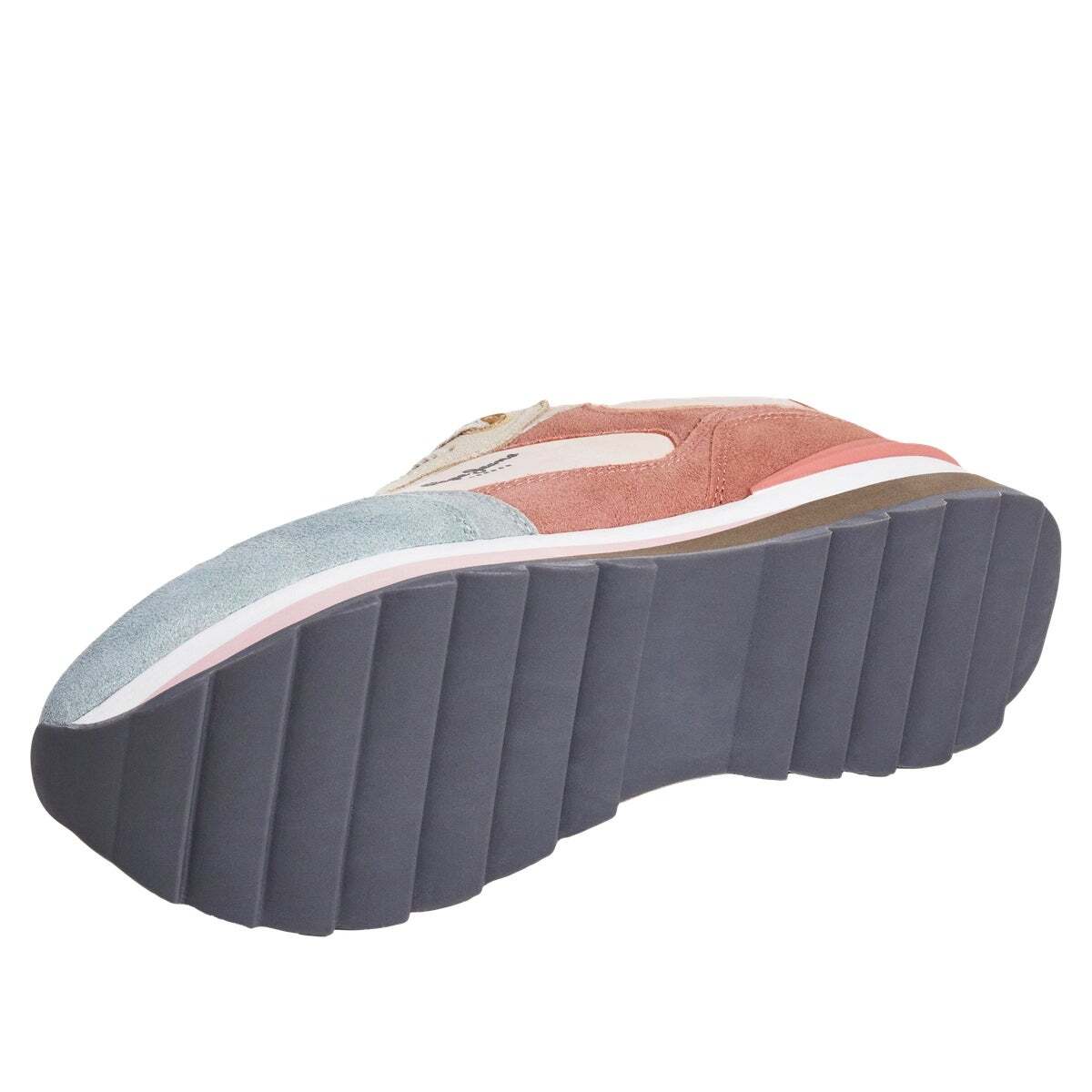 Freya - Baskets En Cuir Avec Détails En Daim bleu glacé, PEPE JEANS