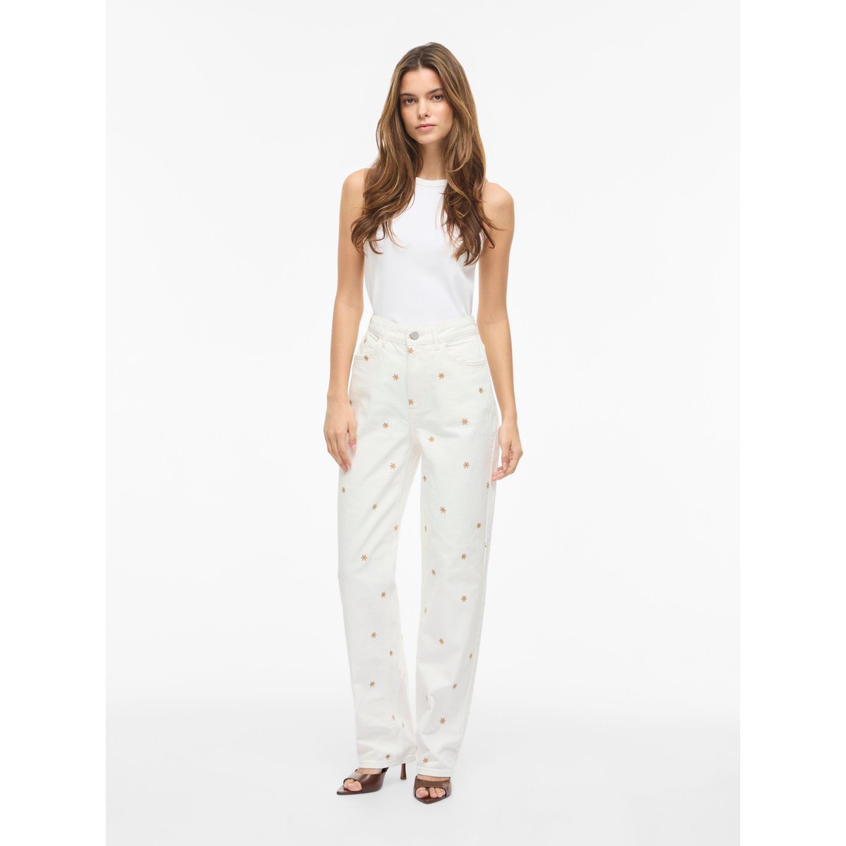Jean Droit white denim, VILA
