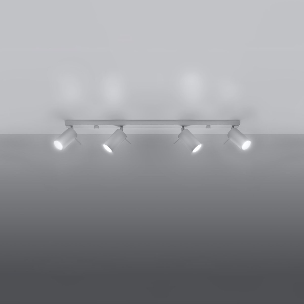 Plafonnier Acier Blanc GU10 4 Ring Line blanc, EDEN