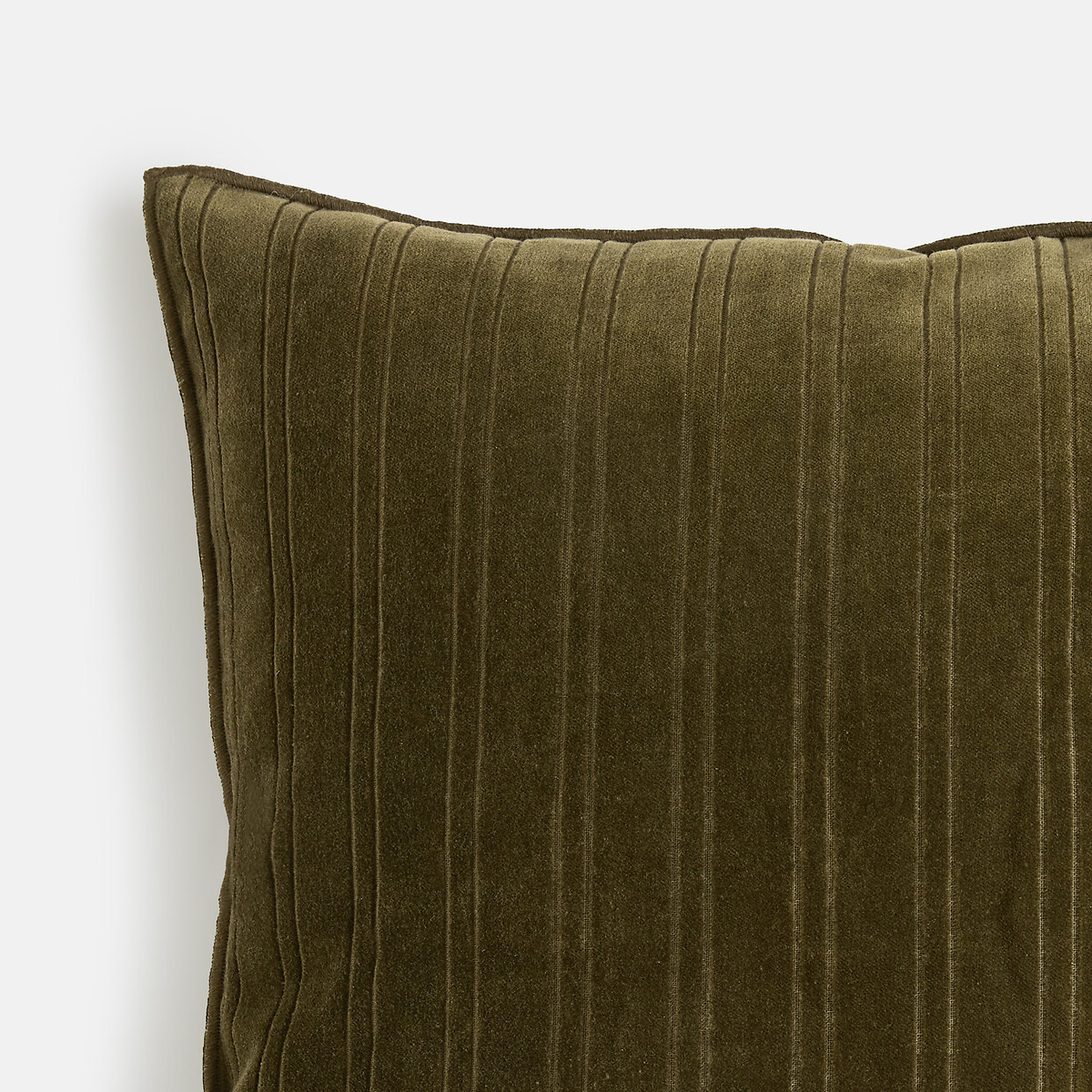 Housse de coussin 45 x 45 cm, en velours ciselé, MILO kaki, LA REDOUTE INTERIEURS