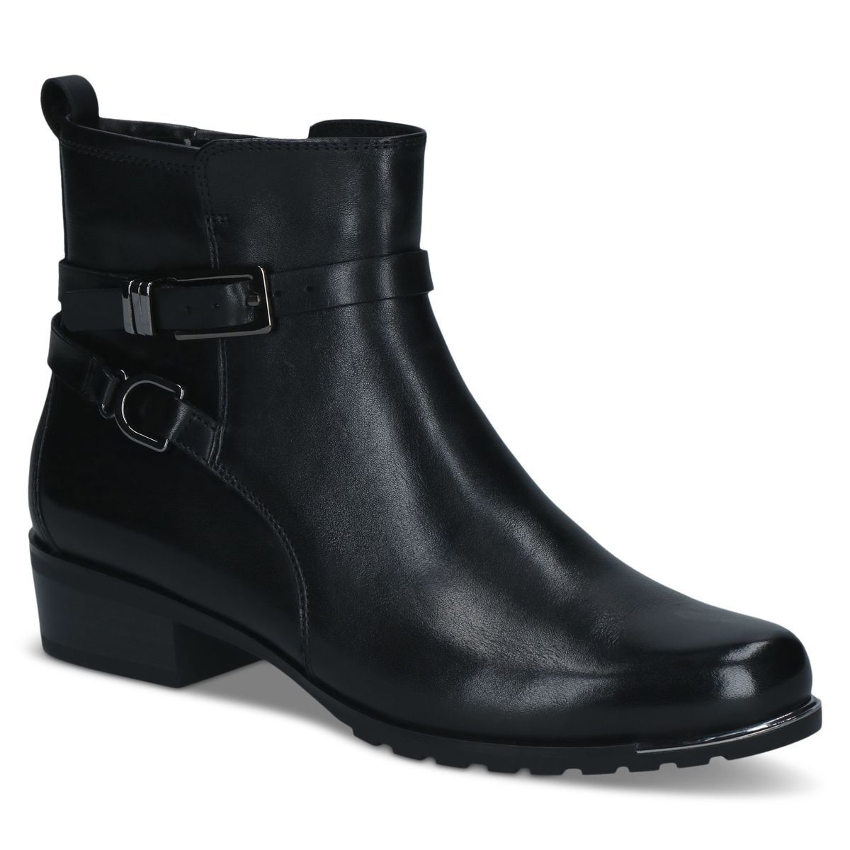 Bottine en cuir noir zèbre, CAPRICE