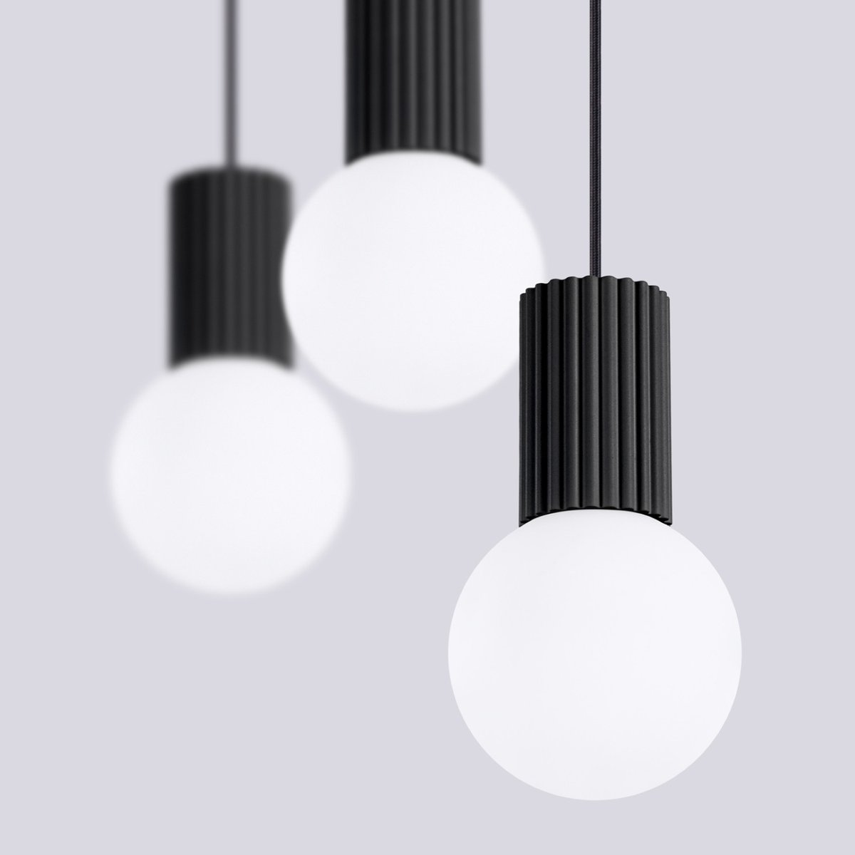 Suspension Aluminium Noir G9 3 Halo noir, EDEN