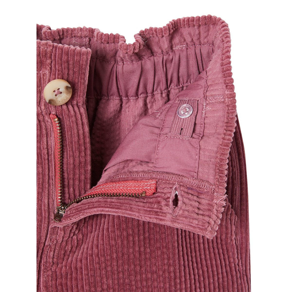 Pantalon large en velours côtelé style paperbag POETIC FARMER mauve, VERTBAUDET