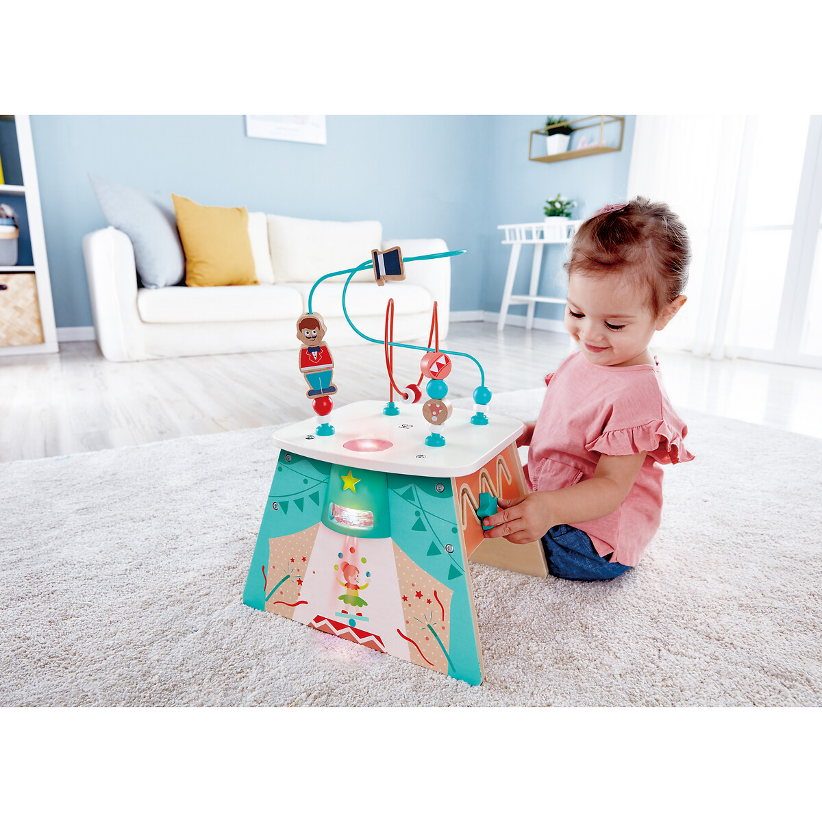 Cube d'activités cirque en bois multicolore, HAPE