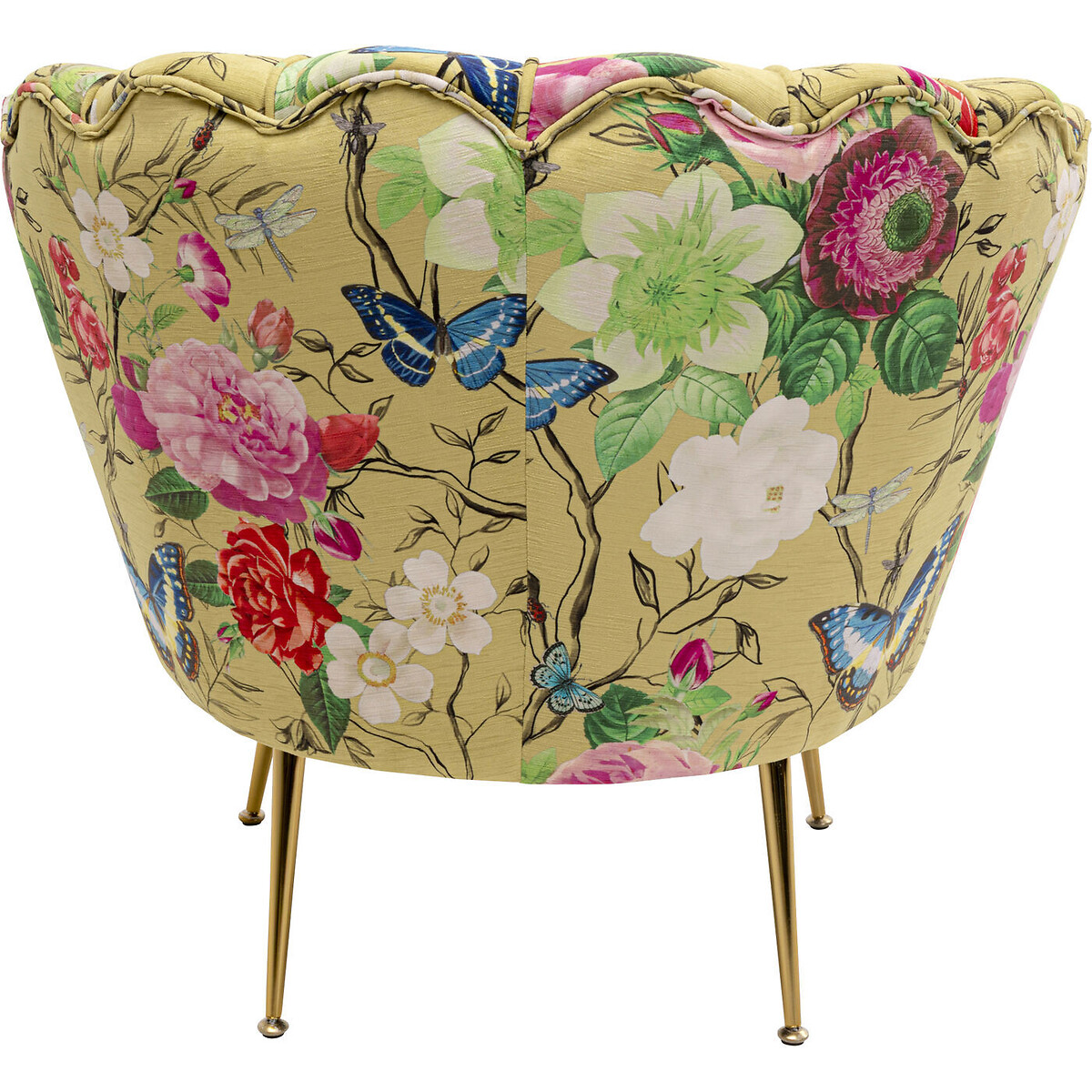 Fauteuil Water Lily doré Flower Fever jaune jaune, KARE DESIGN