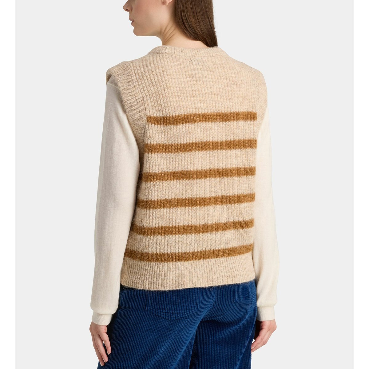 Pull dauphine sans manches en laine beige, GALERIES LAFAYETTE