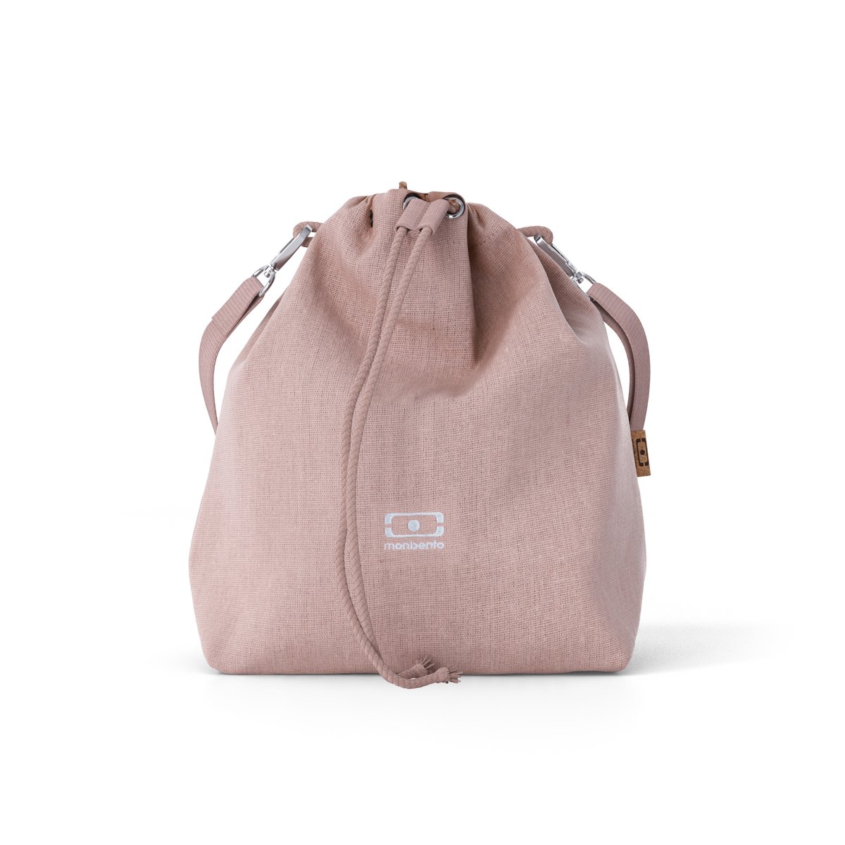 Set repas lunch box 2 étages 1L avec accessoires rose/gris, MONBENTO