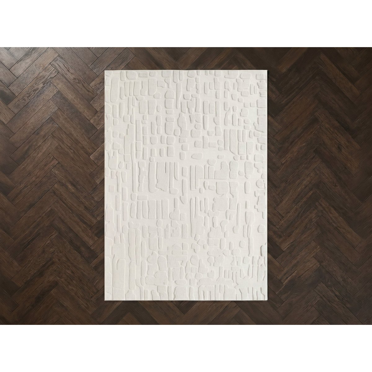 Tapis poils ras style graphique, ARADIA crème, BOBOCHIC
