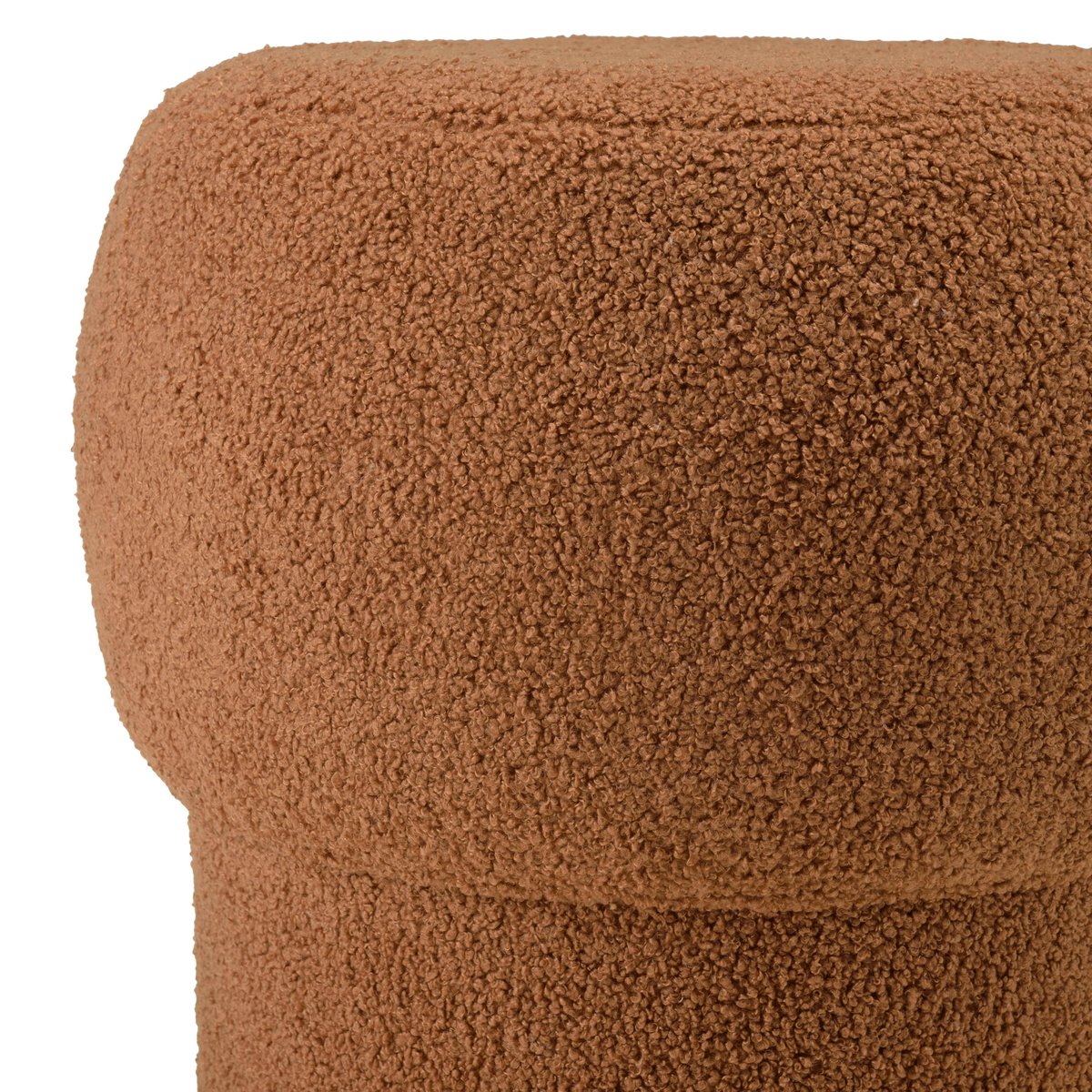 Pouf rond en tissu terracotta CASTILLE terracotta, PIER IMPORT