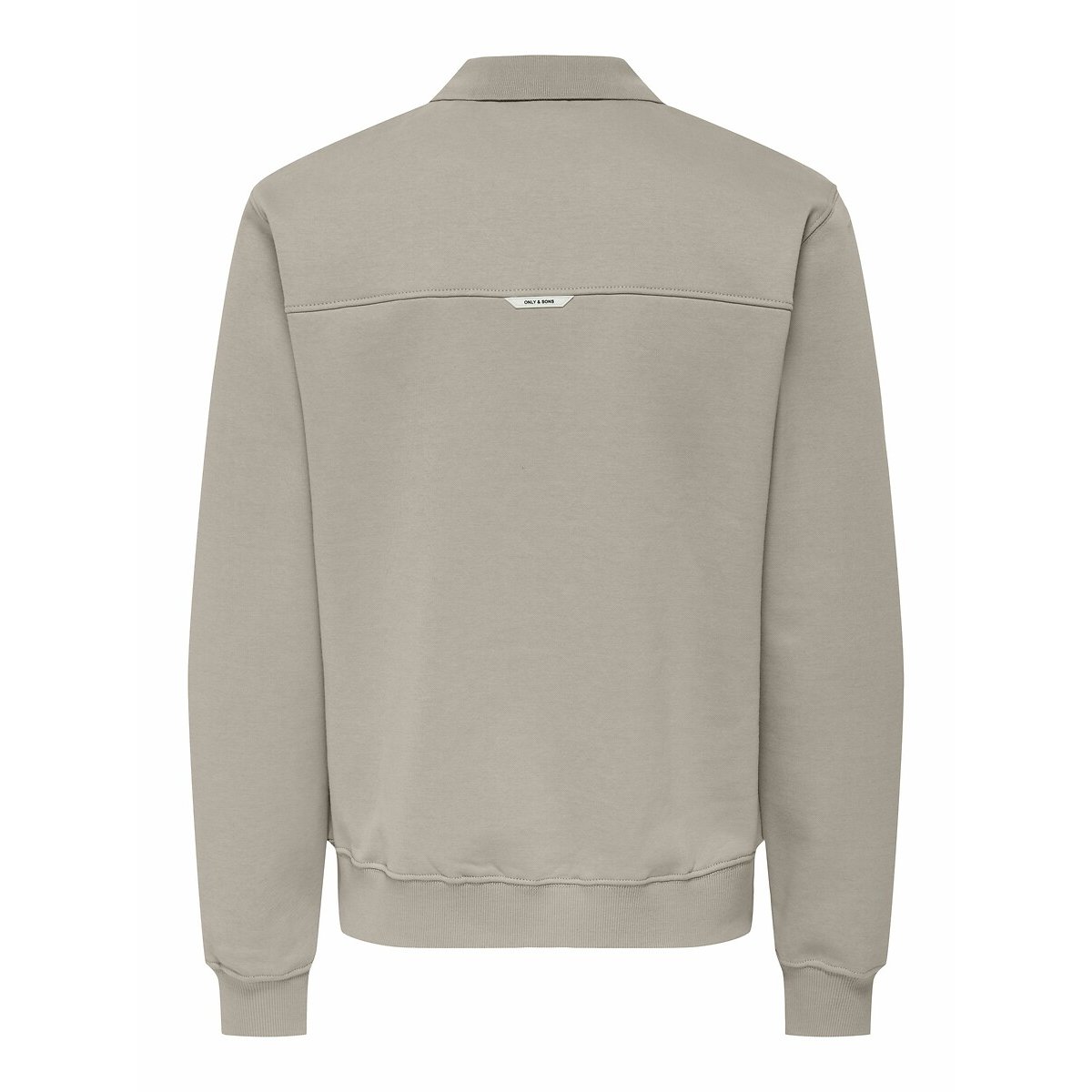 Sweatshirt mit Hemdkragen und halbem Reissverschluss beige, ONLY & SONS