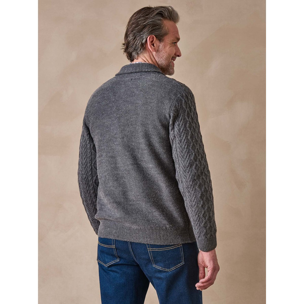 Gilet torsadé avec laine gris, DAXON