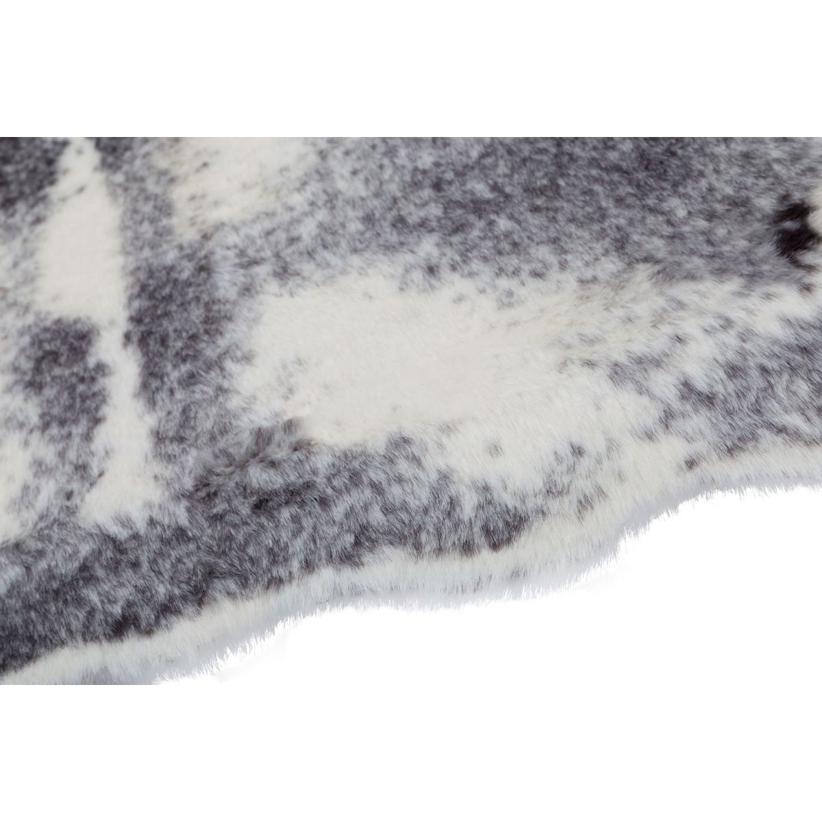 Tapis Emma fausse fourrure noir / blanc, GINO FALCONE