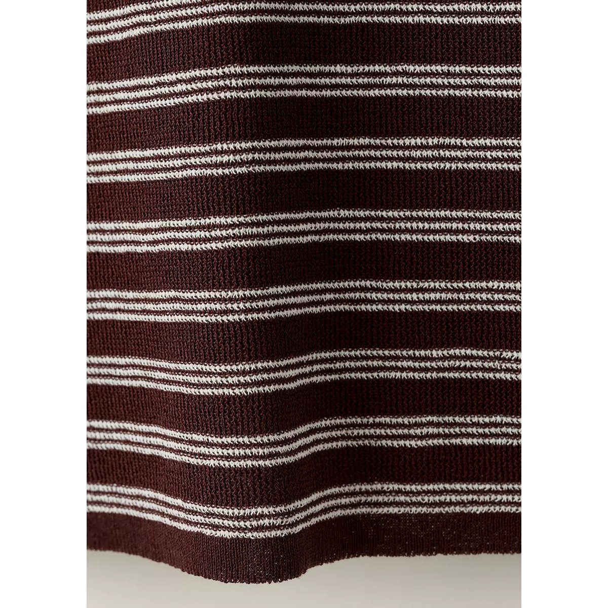 Pull-over maille côtelée manches courtes chocolat, MANGO