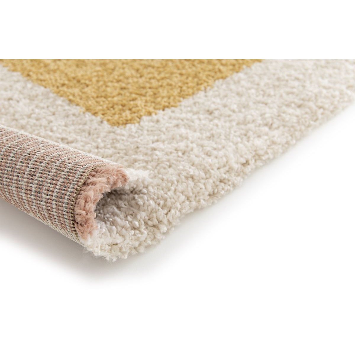 Tapis poils poils longs style , LOAN jaune, BOBOCHIC