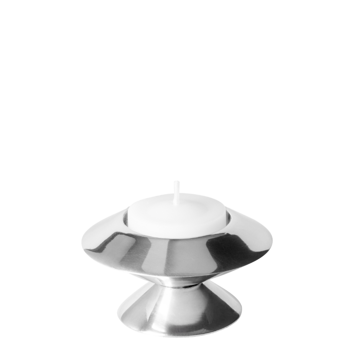 Porte-bougie décoratif en aluminium H6 argenté, SIA DECO