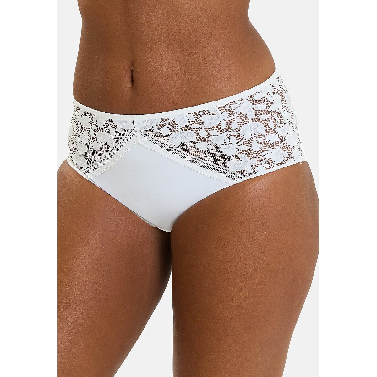 Culotte en dentelle et microfibre Suzie ivoire, SANS COMPLEXE
