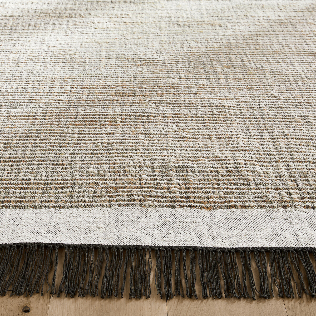 Tapete de juta, em lã e algodão, tecelagem plana, Siptah natural/cinza antracite, AM.PM