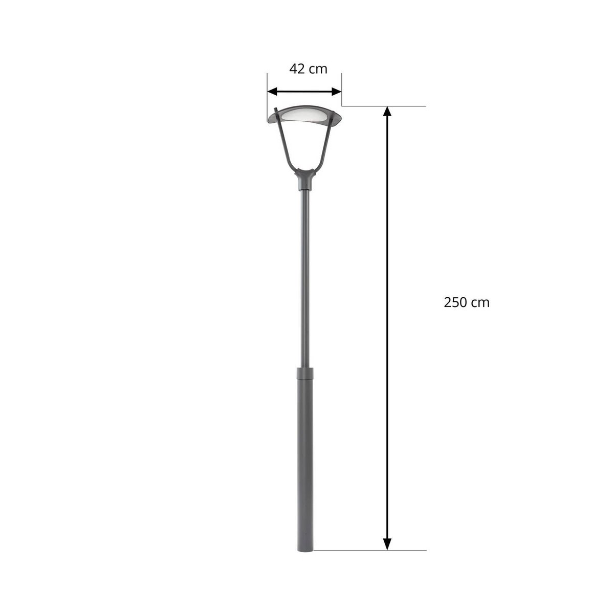 Lampadaire extérieur en aluminium moderneLED gris, blanc, LUCANDE