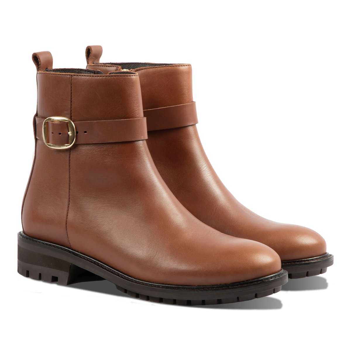 Bottines boucle Elia cuir camel, JULES & JENN