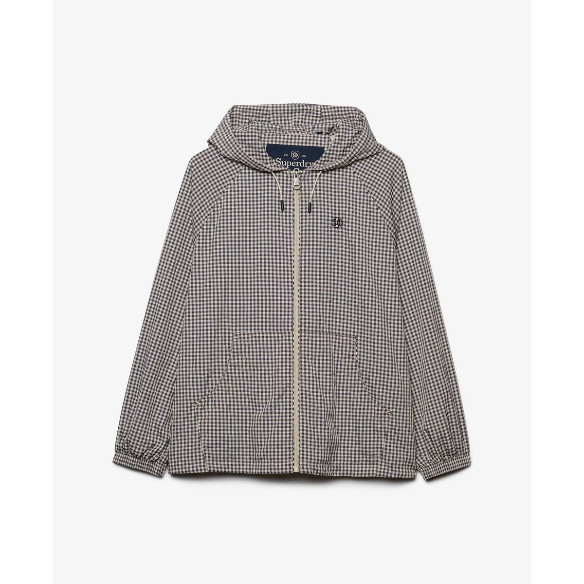 Coupe-vent Raglan à Carreaux Coupe Décontractée bleu marine/ écru à carreaux, SUPERDRY