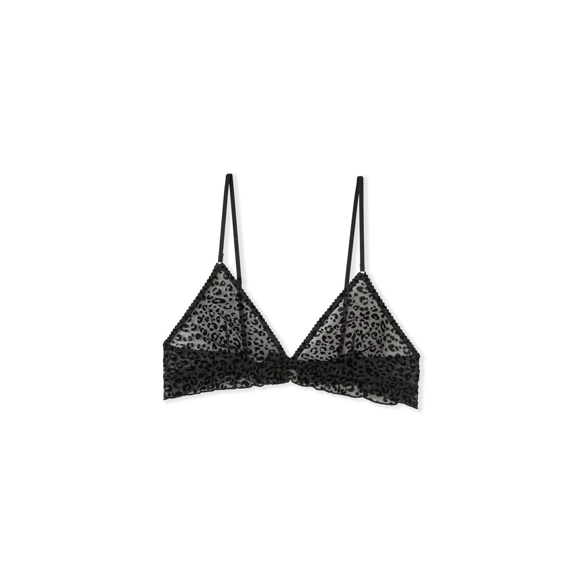 Soutien-gorge triangle en tulle à motif léopard PRESTIGE noir, ETAM