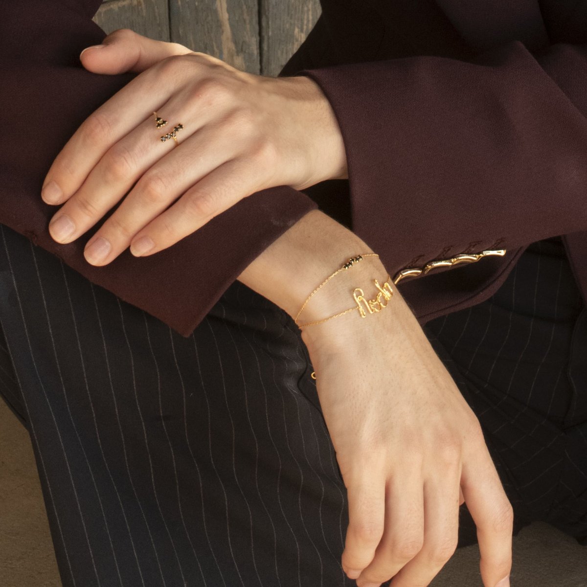 Bracelet doré rock - bling doré, CAROLINE NAJMAN