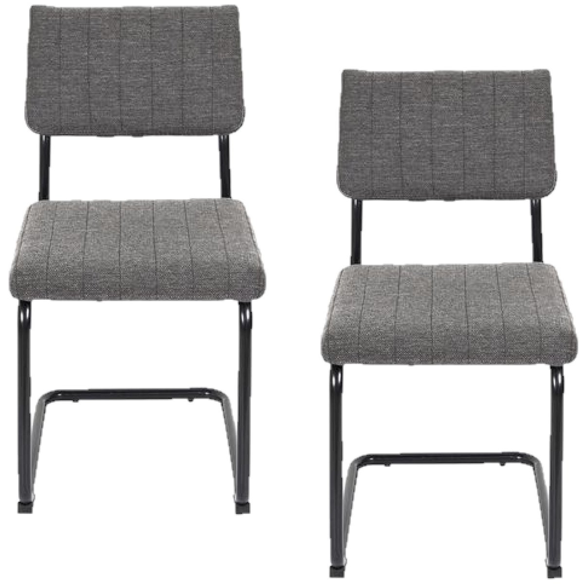 Lot de 2 chaises design rétro ALBAN gris foncé, TOILINUX