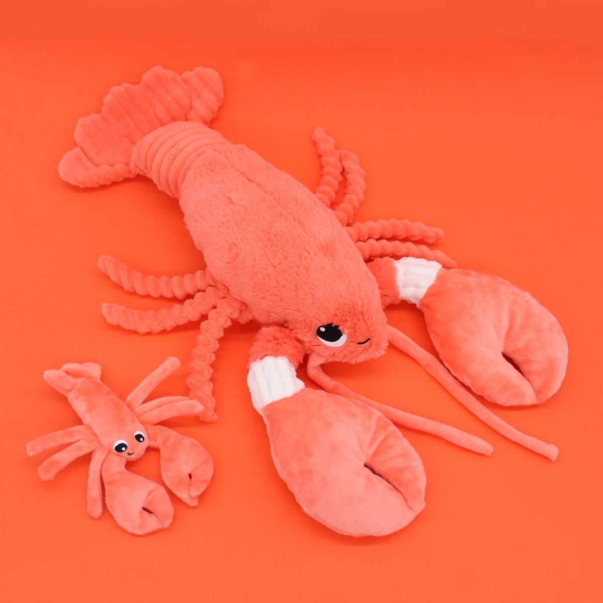 Peluche Iloveyou maman et bébé orange, noir, blanc, LES DEGLINGOS