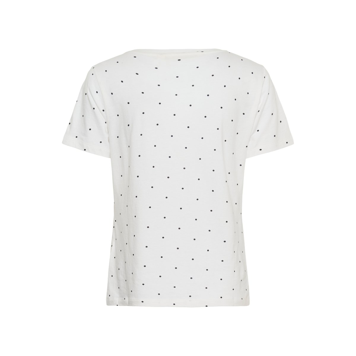 T-shirt à manches courtes blanc white w. black dots, CREAM