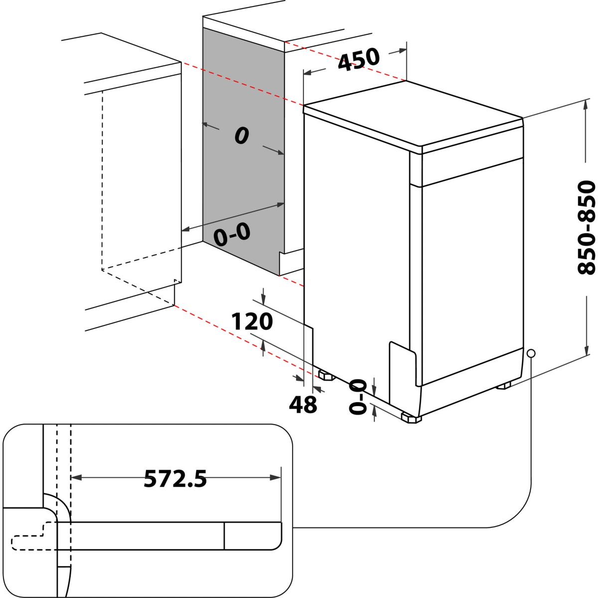 Lave vaisselle 45 cm WSFO3O34PF 6ème Sens couleur unique, WHIRLPOOL