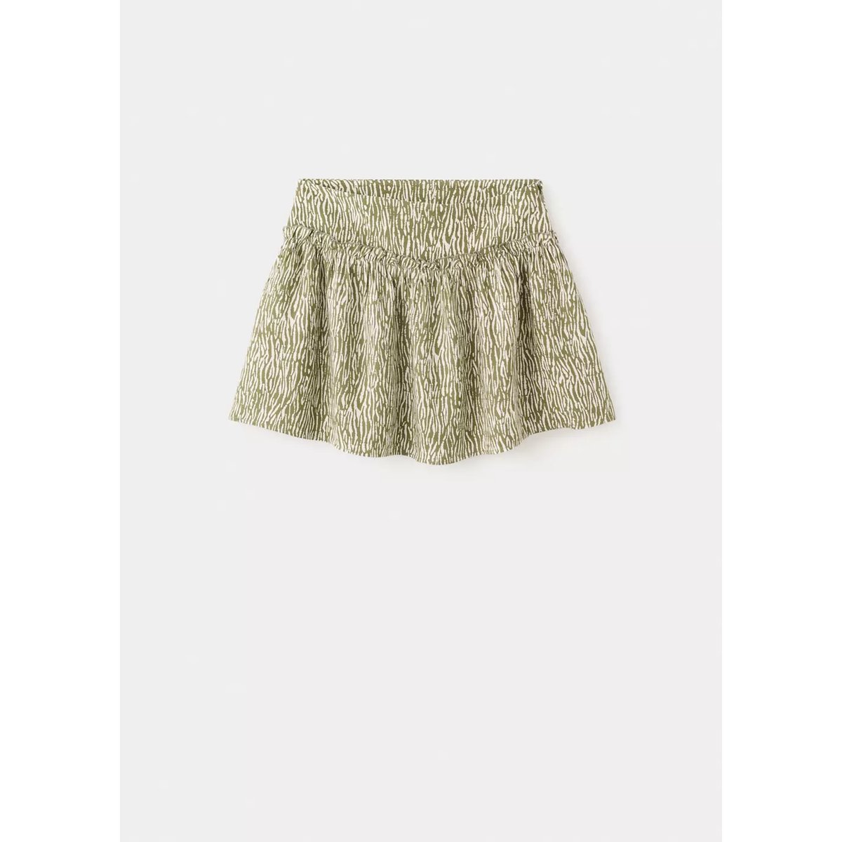 Jupe imprimée volant kaki, MANGO TEEN