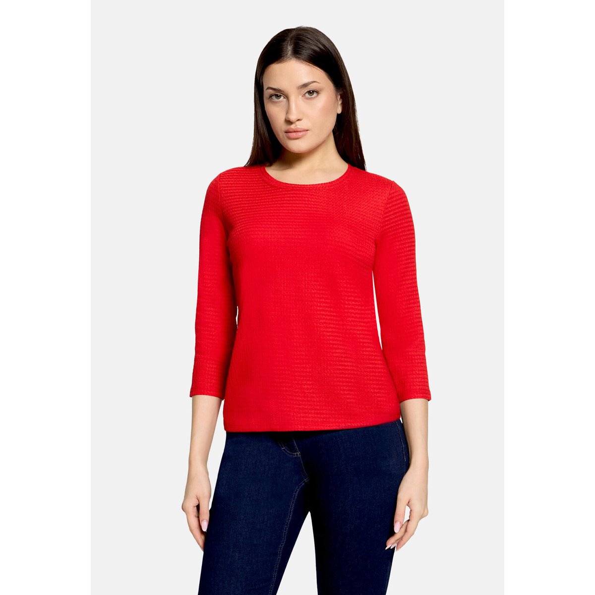 T-Shirt avec structure à encolure ronde high risk red, BETTY BARCLAY