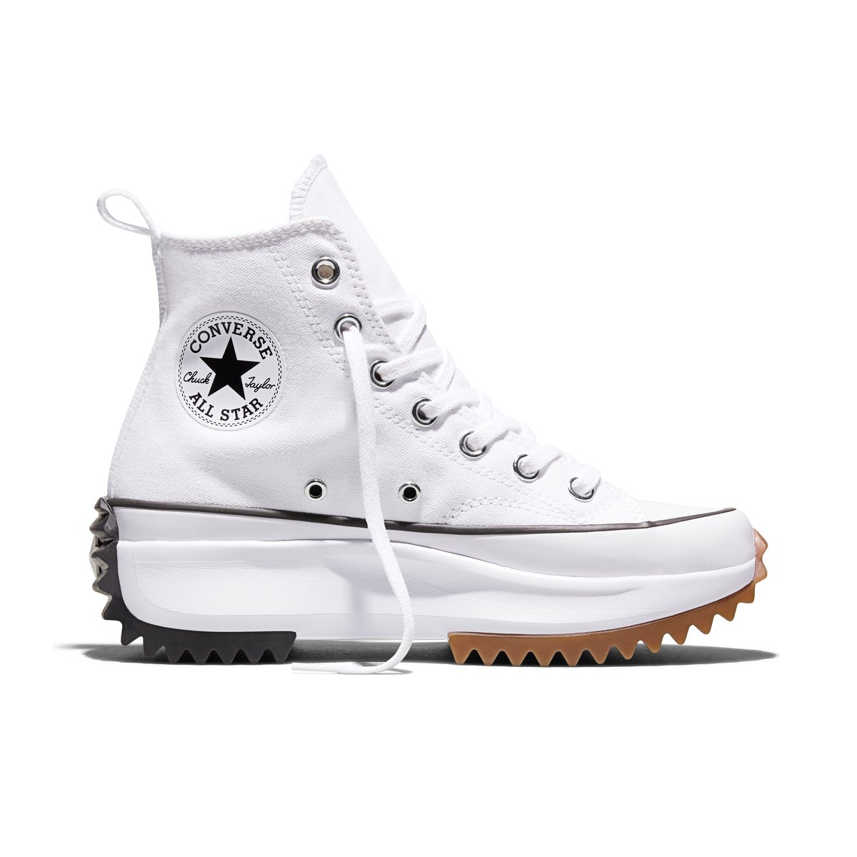 Baskets RUN STAR HIKE PLATFORM CANVAS blanc/noir/marron gomme, CONVERSE