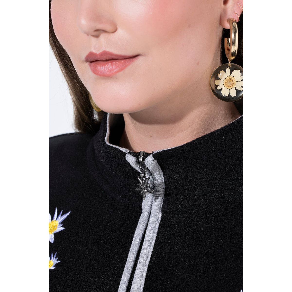Veste en polaire esprit costume traditionnel noir, ULLA POPKEN